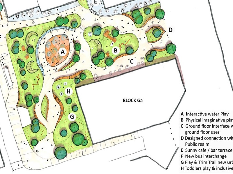 Sketch of the plans for the park