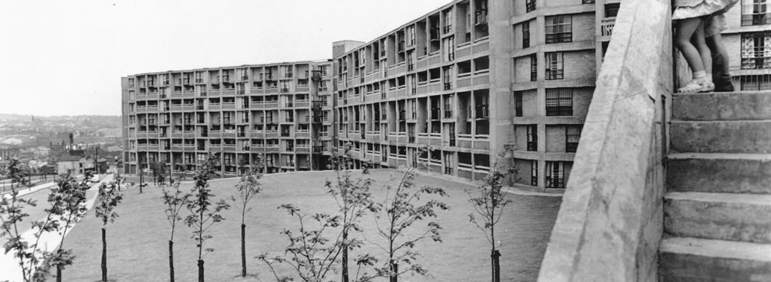Park Hill flats with kids
