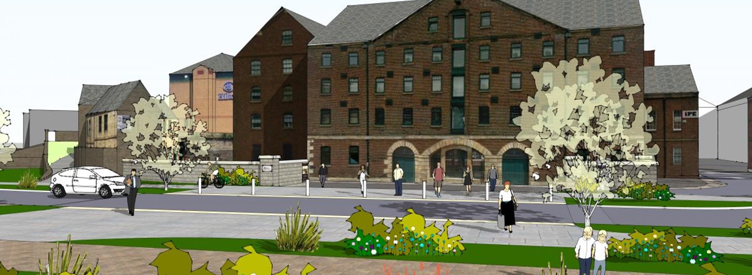 artists impression of the grey to green scheme