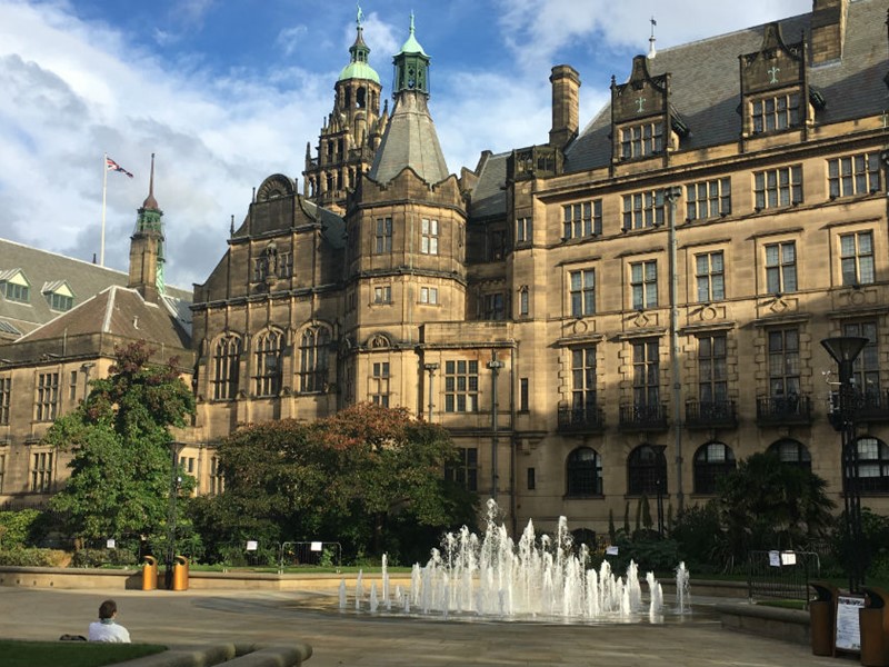 Town Hall fountain view